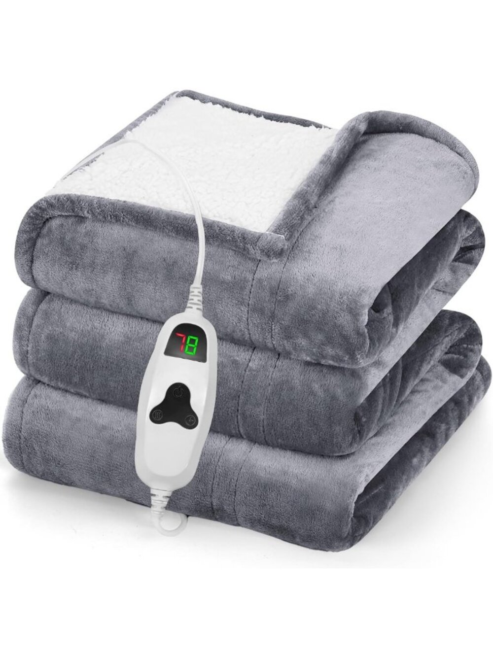 Cozy Electric Heated Blanket Throw 50"x60", 10 Heat Levels, Auto-Off, Soft